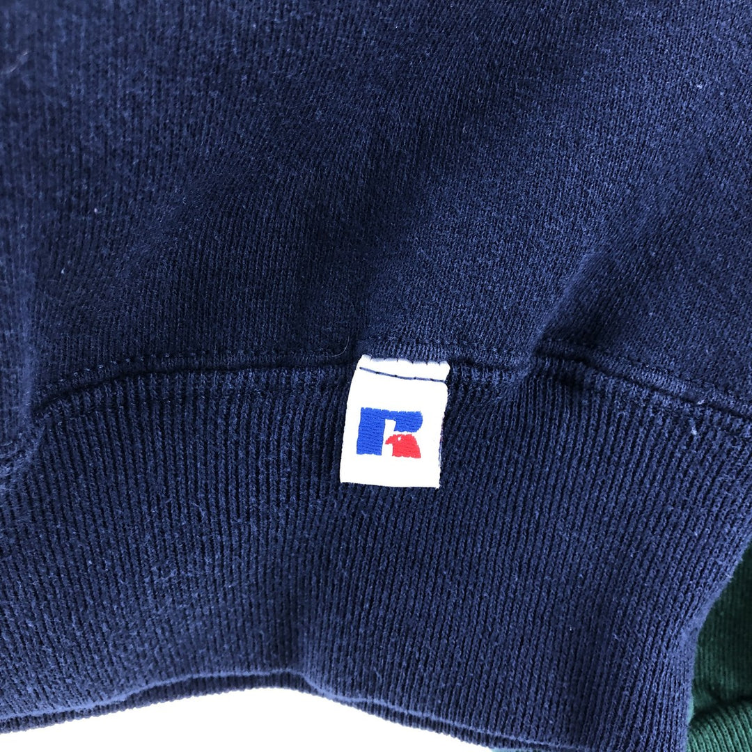 90'S Russell Two-tone Plain Blank Sweatshirt Hoodie Made in USA Men's L Vintage cotton navy blue type Vintage Second Hand