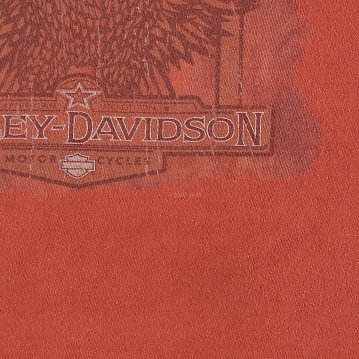 00'S Harley-Davidson Motorcycle Bike T-shirt Made in USA Men's XXL cotton red type Vintage Second Hand
