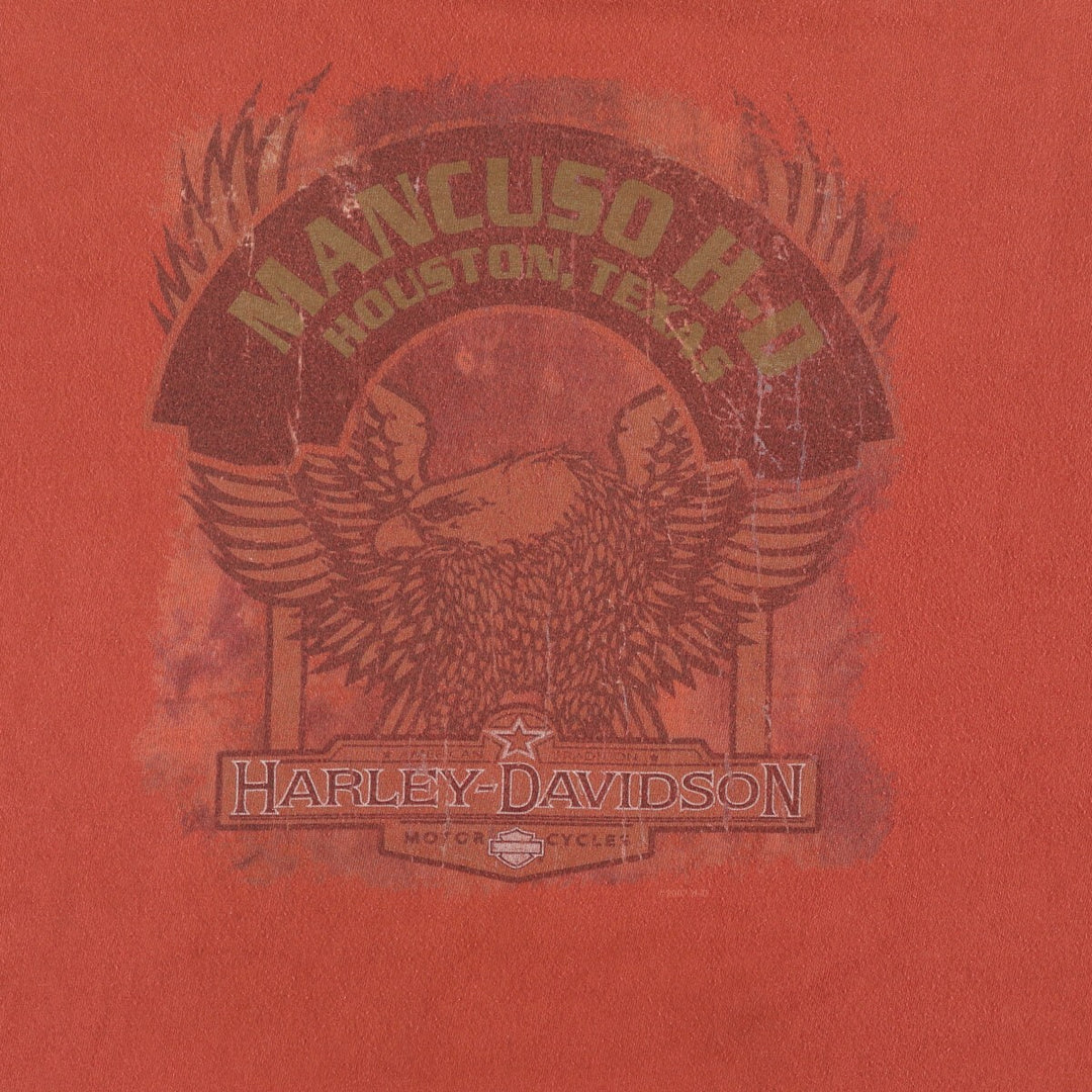 00'S Harley-Davidson Motorcycle Bike T-shirt Made in USA Men's XXL cotton red type Vintage Second Hand