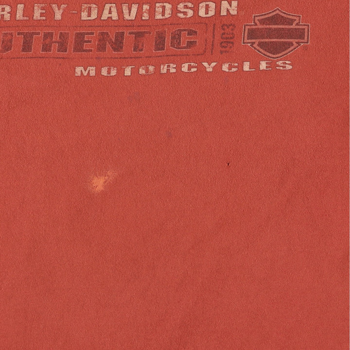 00'S Harley-Davidson Motorcycle Bike T-shirt Made in USA Men's XXL cotton red type Vintage Second Hand