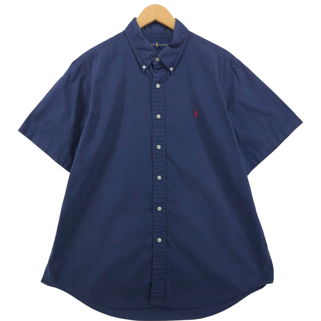 Ralph Lauren short sleeve button down shirt, men's XL size cotton navy blue type Vintage Second Hand