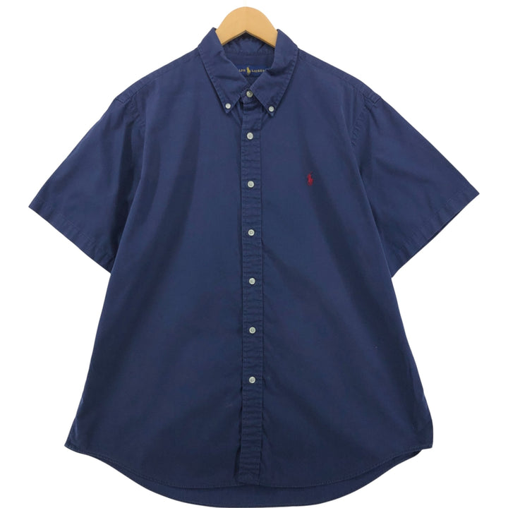 Ralph Lauren short sleeve button down shirt, men's XL size cotton navy blue type Vintage Second Hand