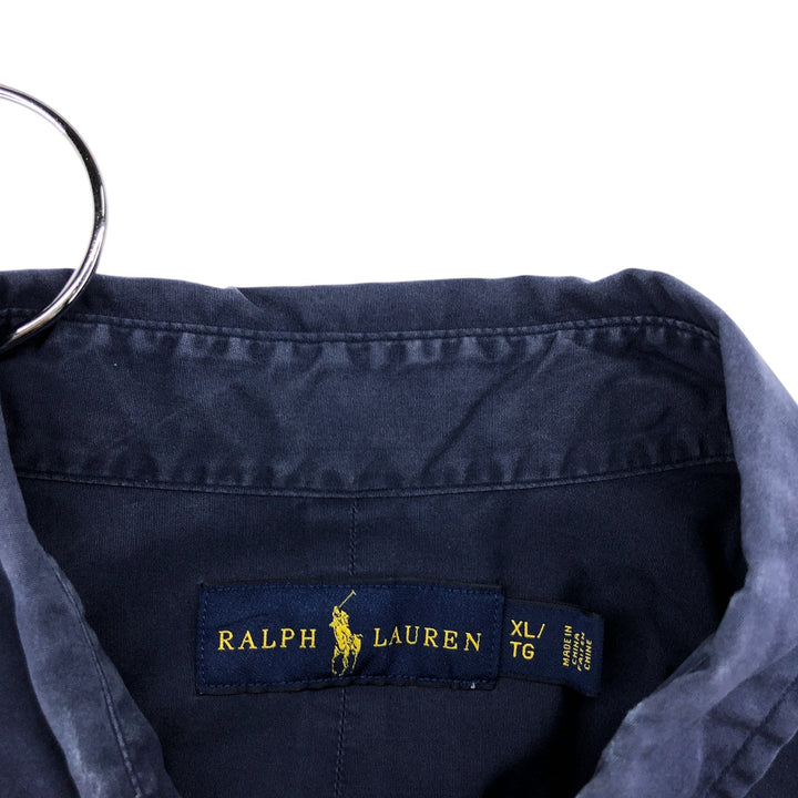 Ralph Lauren short sleeve button down shirt, men's XL size cotton navy blue type Vintage Second Hand