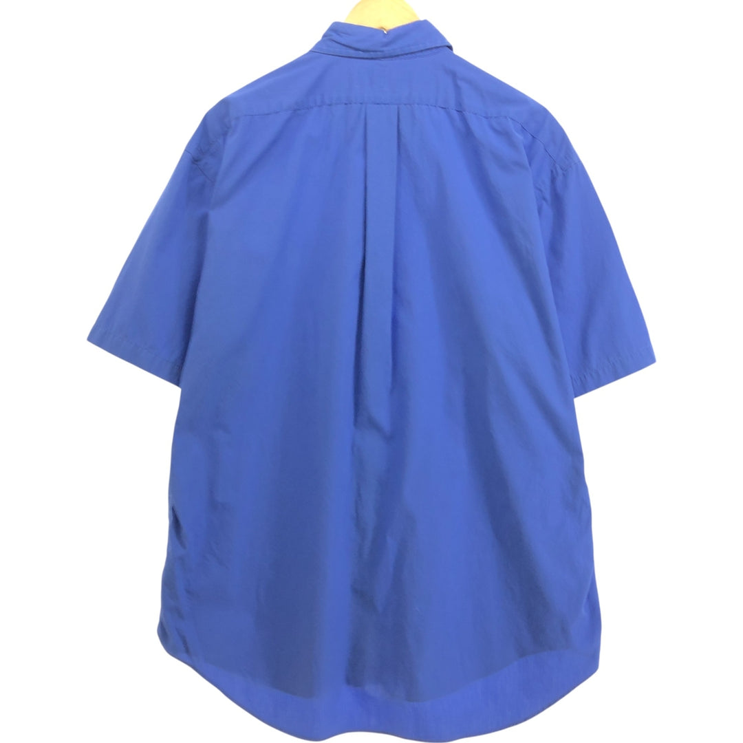 Ralph Lauren short sleeve button down shirt, men's size L cotton blue type Vintage Second Hand