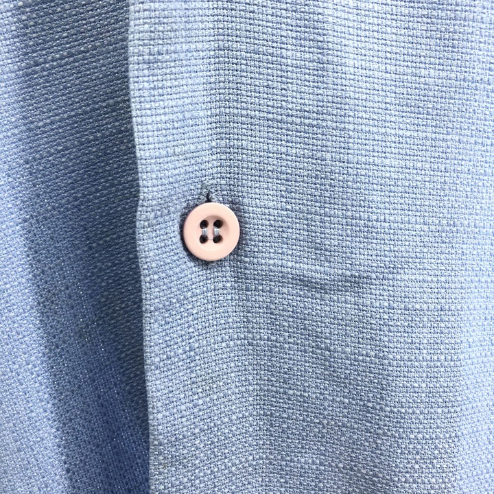 MONTIQUE short sleeve open collar poly shirt, men's XL size polyester blue type Vintage Second Hand
