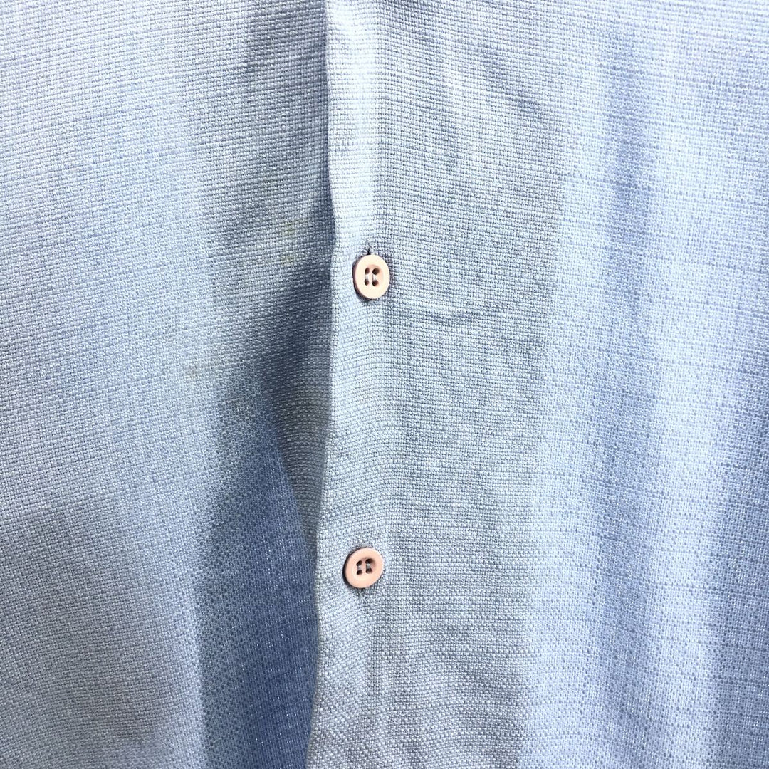 MONTIQUE short sleeve open collar poly shirt, men's XL size polyester blue type Vintage Second Hand