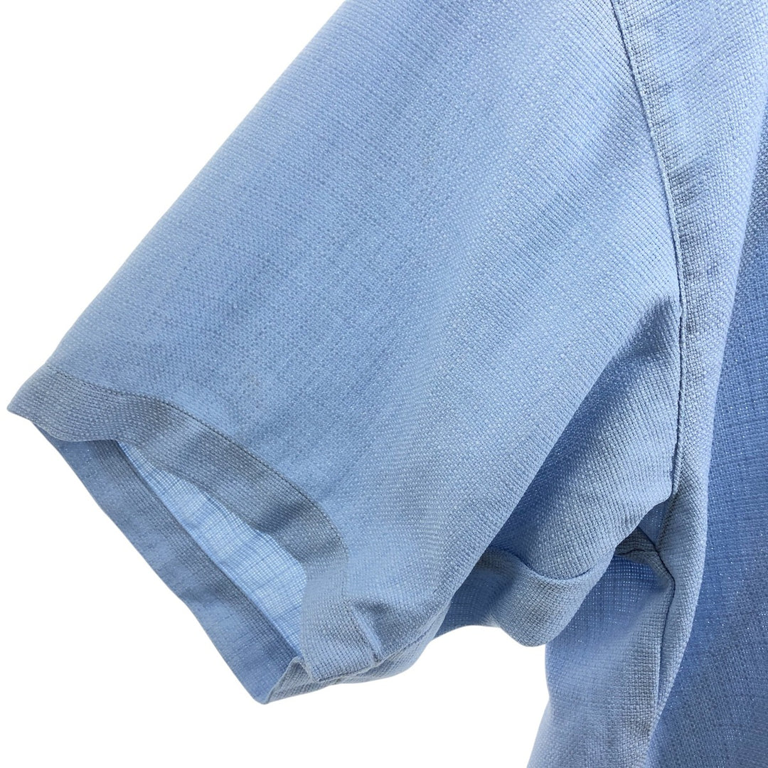MONTIQUE short sleeve open collar poly shirt, men's XL size polyester blue type Vintage Second Hand