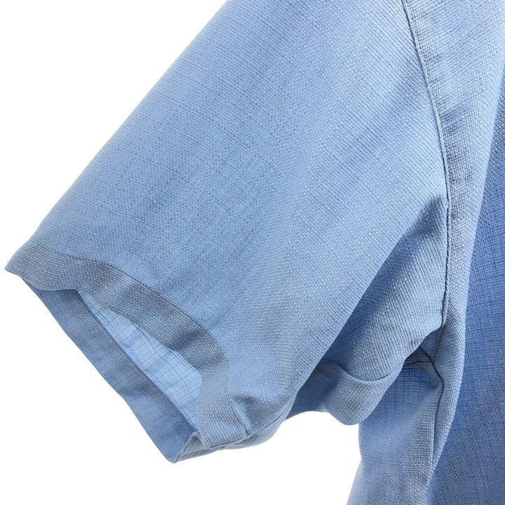 MONTIQUE short sleeve open collar poly shirt, men's XL size polyester blue type Vintage Second Hand
