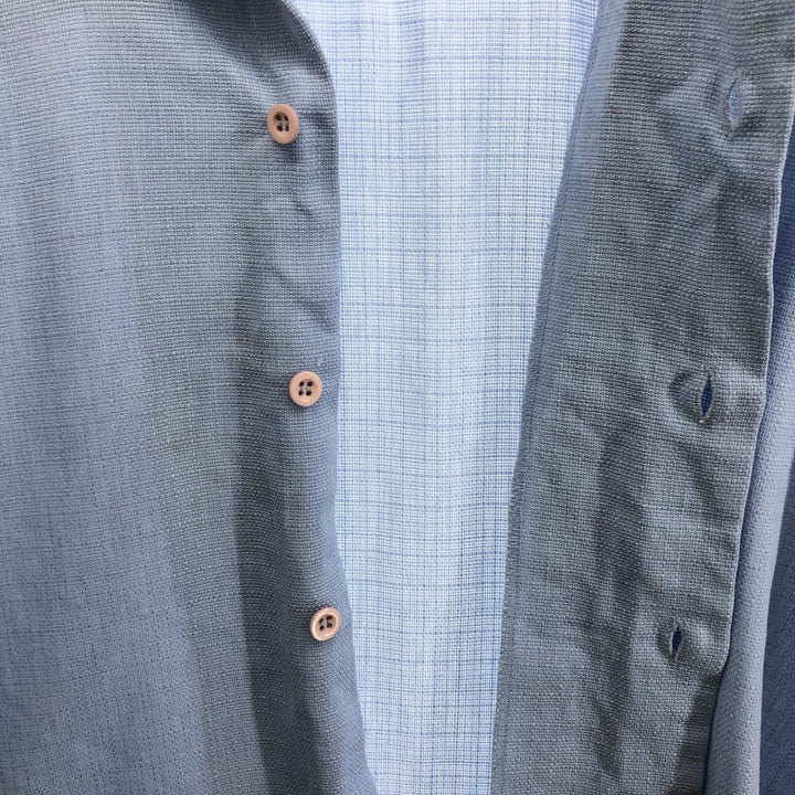 MONTIQUE short sleeve open collar poly shirt, men's XL size polyester blue type Vintage Second Hand