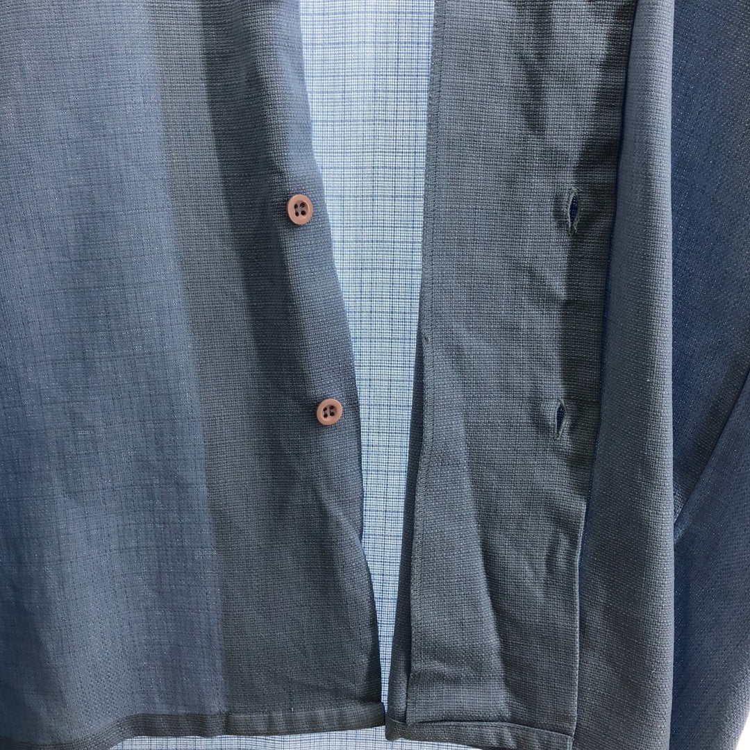 MONTIQUE short sleeve open collar poly shirt, men's XL size polyester blue type Vintage Second Hand