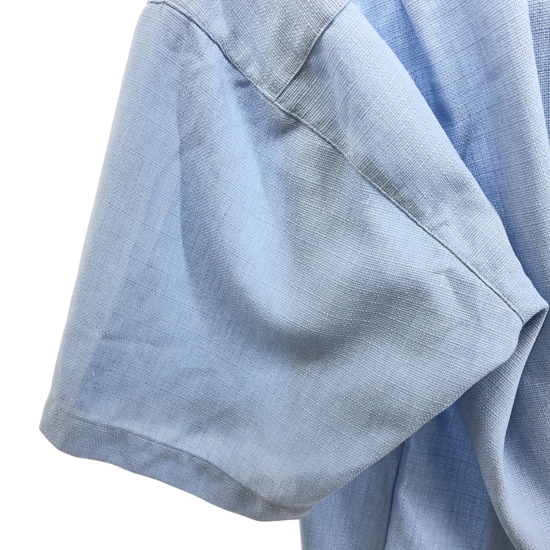 MONTIQUE short sleeve open collar poly shirt, men's XL size polyester blue type Vintage Second Hand