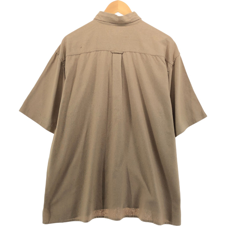 BOGARI Short Sleeve Box Shirt Men's XL silk beige type brown Vintage Second Hand