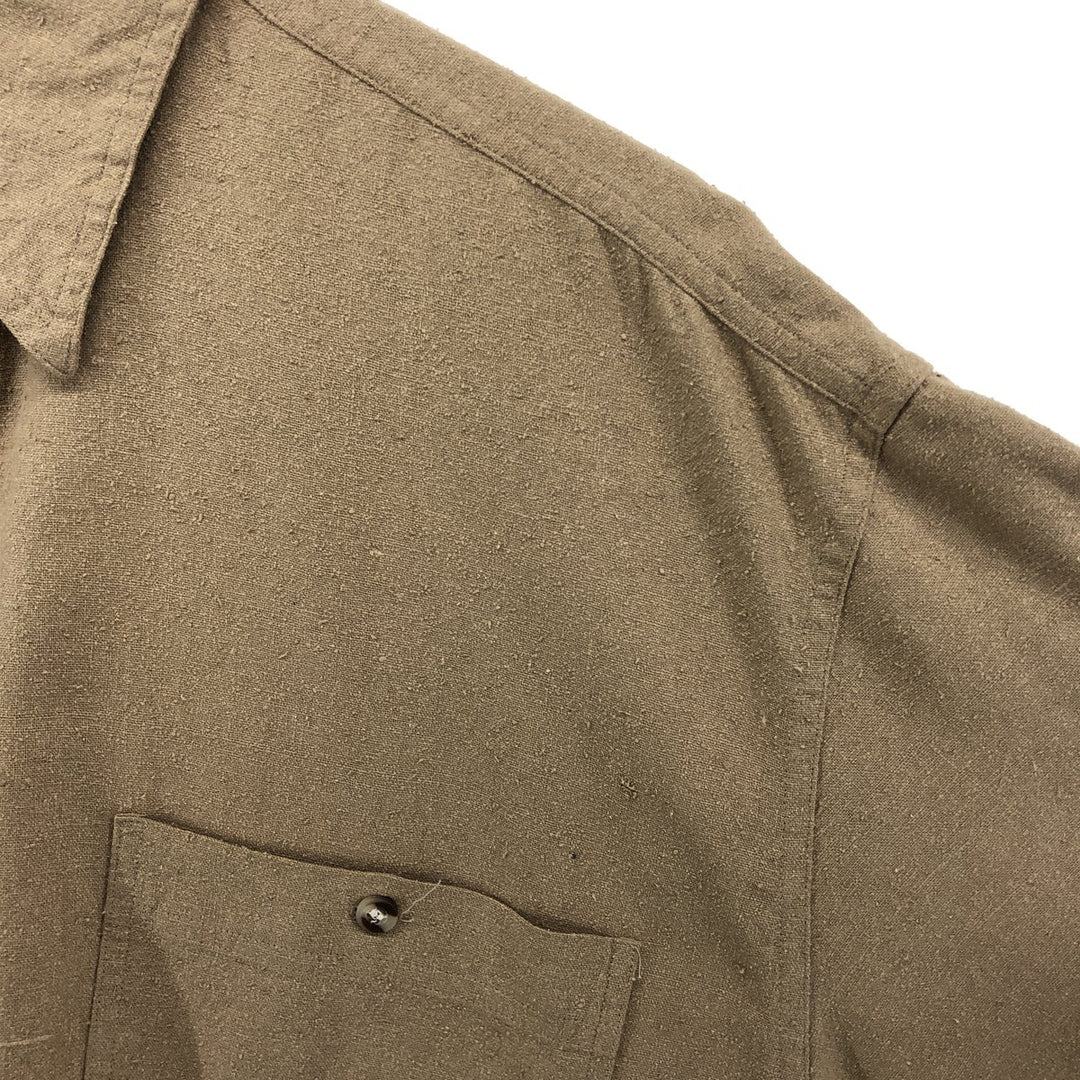 BOGARI Short Sleeve Box Shirt Men's XL silk beige type brown Vintage Second Hand
