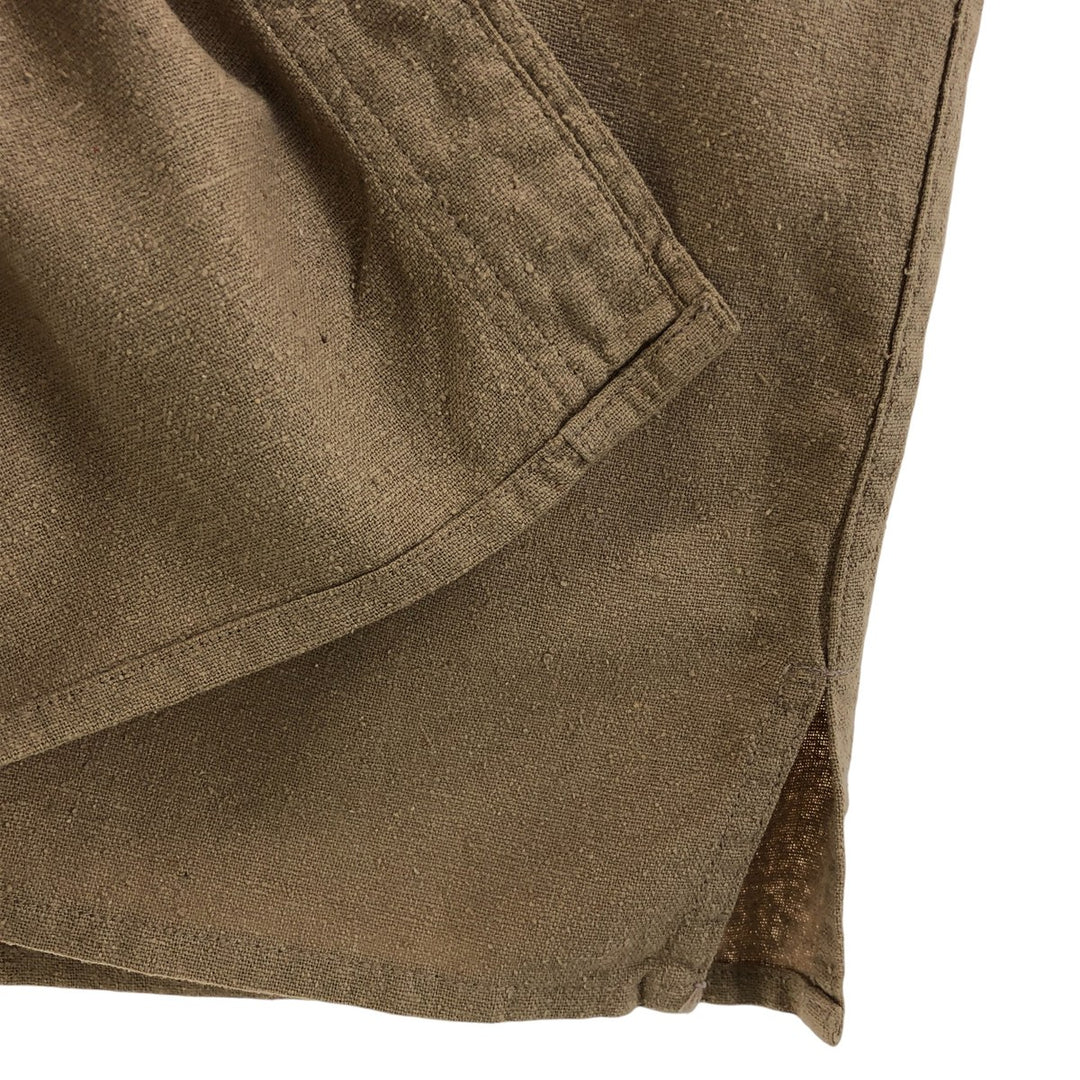 BOGARI Short Sleeve Box Shirt Men's XL silk beige type brown Vintage Second Hand