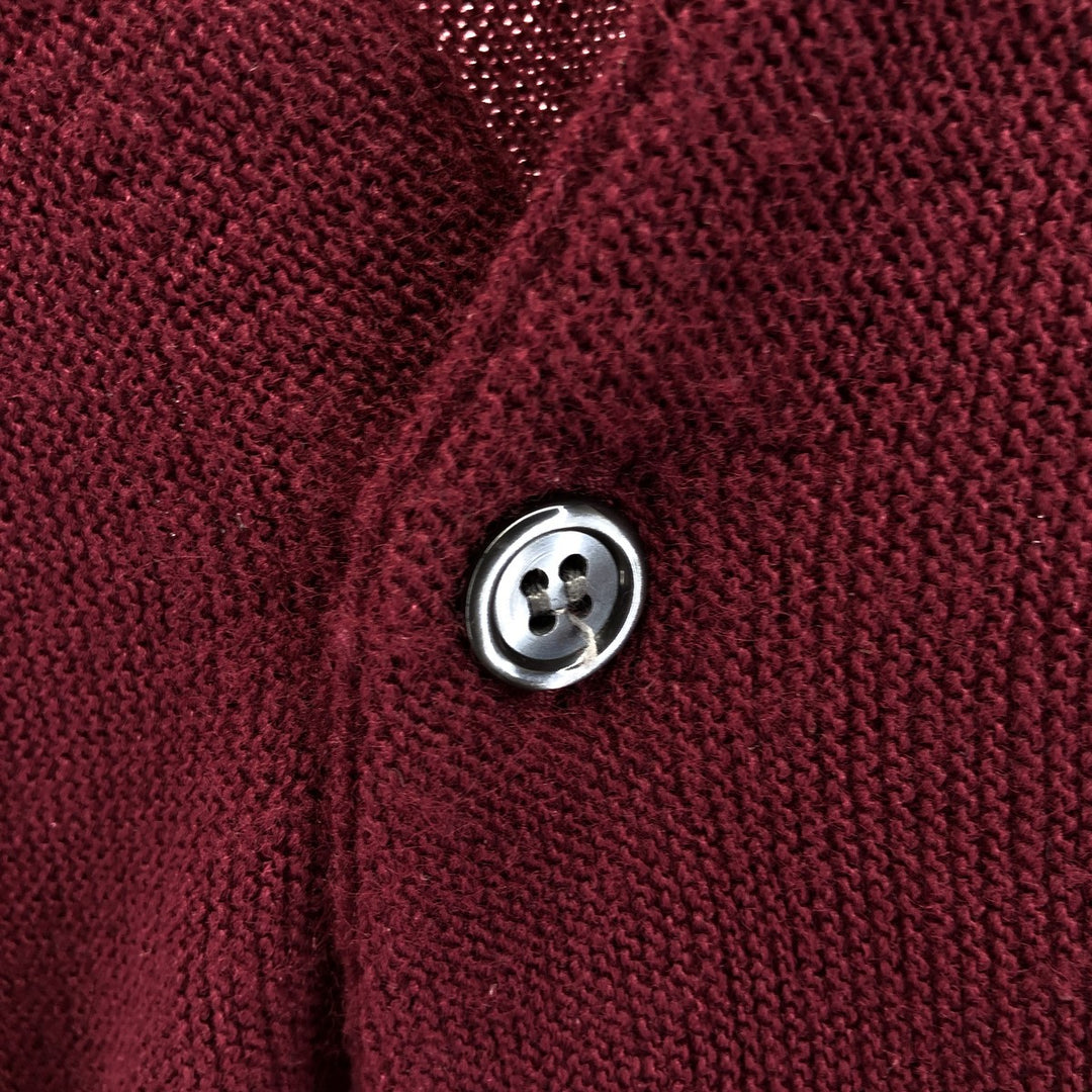 Vintage 1980'S Arrow Tournament acrylic knit cardigan, made in the USA, size L, men's. acrylic wine-red Vintage Second Hand