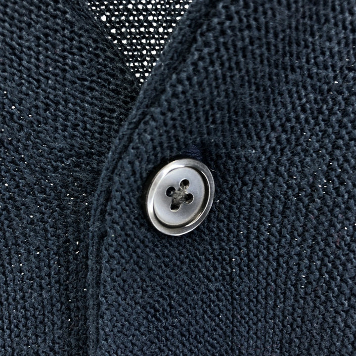 Vintage 1980'S Arrow Tournament acrylic knit cardigan, made in the USA, size L, men's. acrylic navy blue type Vintage Second Hand