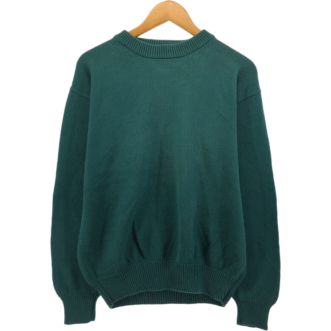 80s-90'S Eddie Bauer Black Tag Cotton Knit Sweater Men's M Size Vintage cotton Green type dark green Vintage Second Hand