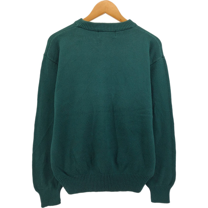 80s-90'S Eddie Bauer Black Tag Cotton Knit Sweater Men's M Size Vintage cotton Green type dark green Vintage Second Hand