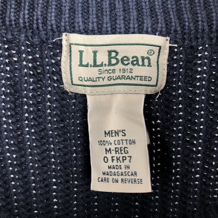 90s-00'S LLBean Cotton Knit Half-Button Sweater cotton navy blue type Vintage Second Hand