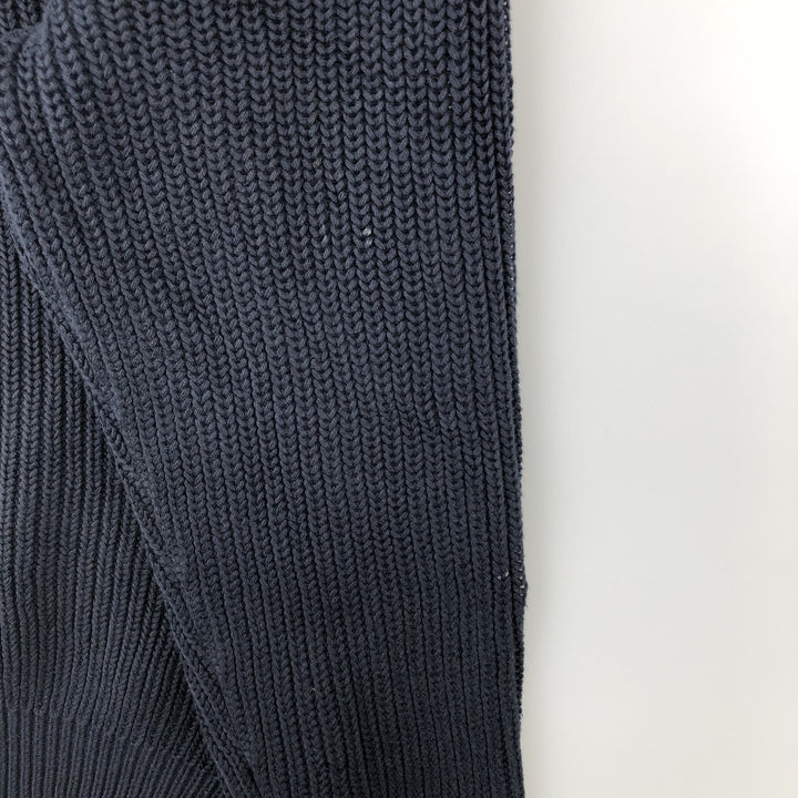 90s-00'S LLBean Cotton Knit Half-Button Sweater cotton navy blue type Vintage Second Hand