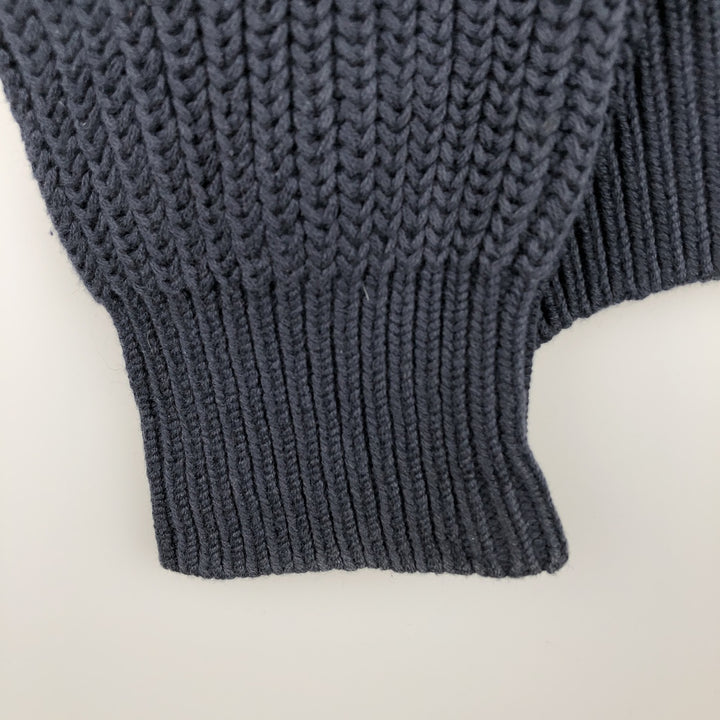 90s-00'S LLBean Cotton Knit Half-Button Sweater cotton navy blue type Vintage Second Hand