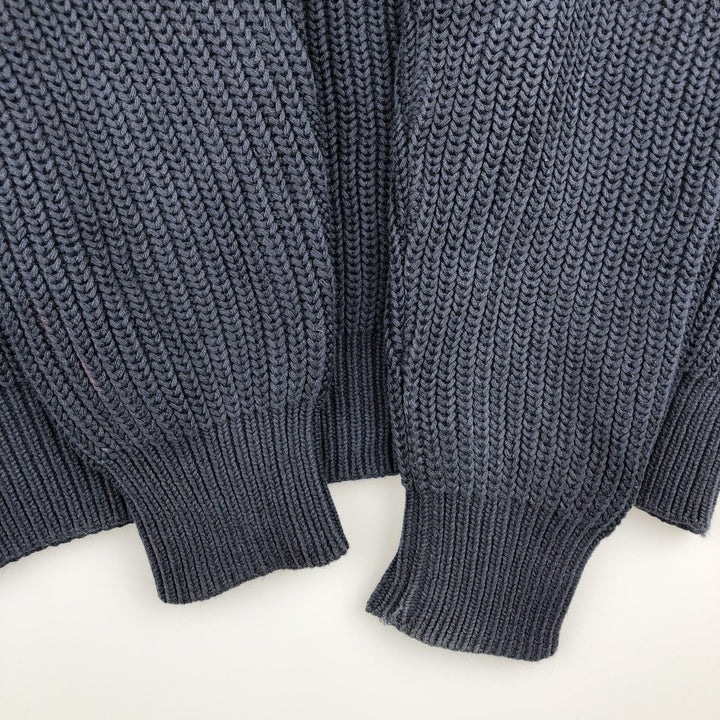 90s-00'S LLBean Cotton Knit Half-Button Sweater cotton navy blue type Vintage Second Hand