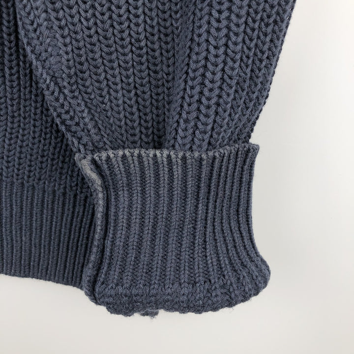 90s-00'S LLBean Cotton Knit Half-Button Sweater cotton navy blue type Vintage Second Hand