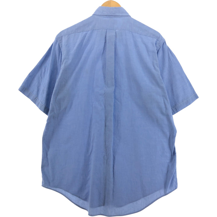 Ralph Lauren short sleeve button down shirt, men's size L cotton blue type Vintage Second Hand
