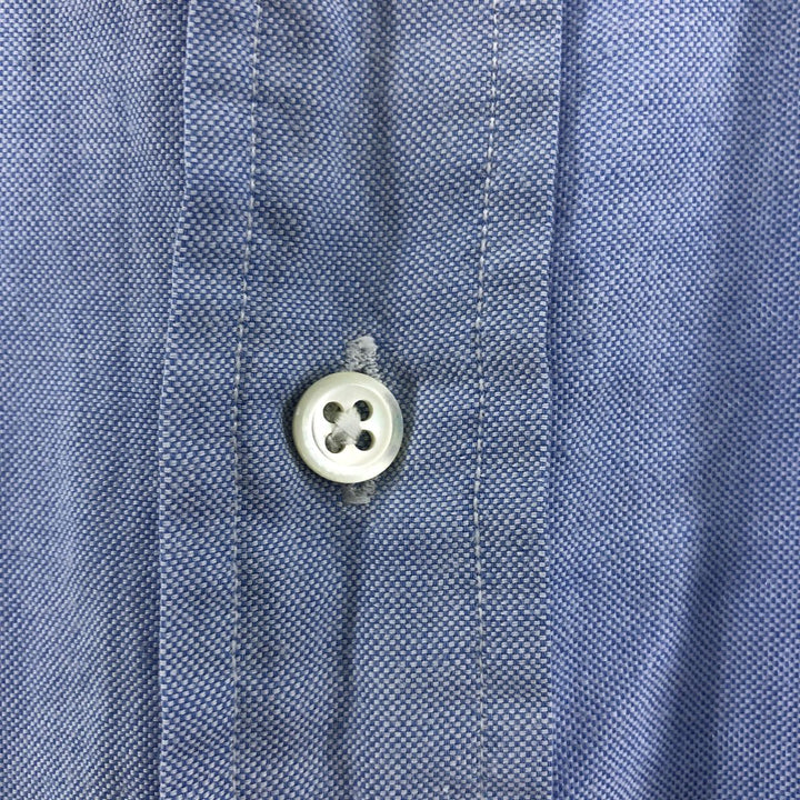Ralph Lauren short sleeve button down shirt, men's size L cotton blue type Vintage Second Hand