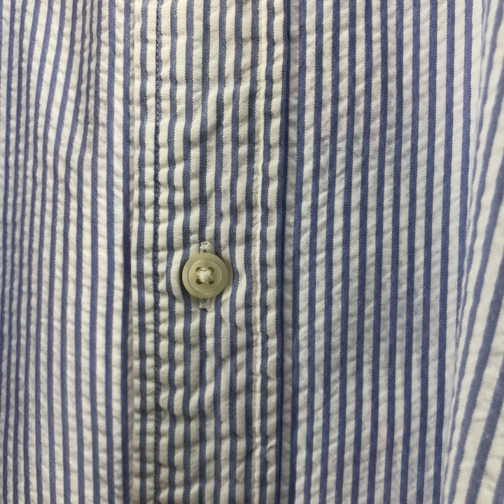 Ralph Lauren CLASSIC FIT Classic Fit Seersucker Short Sleeve Button Down Striped Shirt Men's XXL cotton Blue type light blue Vintage Second Hand