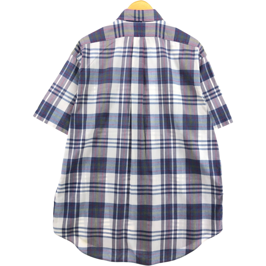 Ralph Lauren BLAKE short sleeve button down check shirt, men's size L cotton gray type Vintage Second Hand