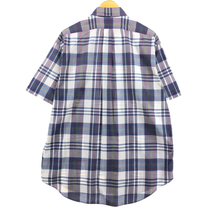 Ralph Lauren BLAKE short sleeve button down check shirt, men's size L cotton gray type Vintage Second Hand