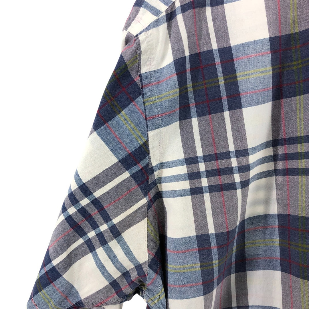 Ralph Lauren BLAKE short sleeve button down check shirt, men's size L cotton gray type Vintage Second Hand