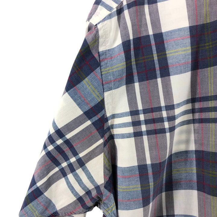 Ralph Lauren BLAKE short sleeve button down check shirt, men's size L cotton gray type Vintage Second Hand
