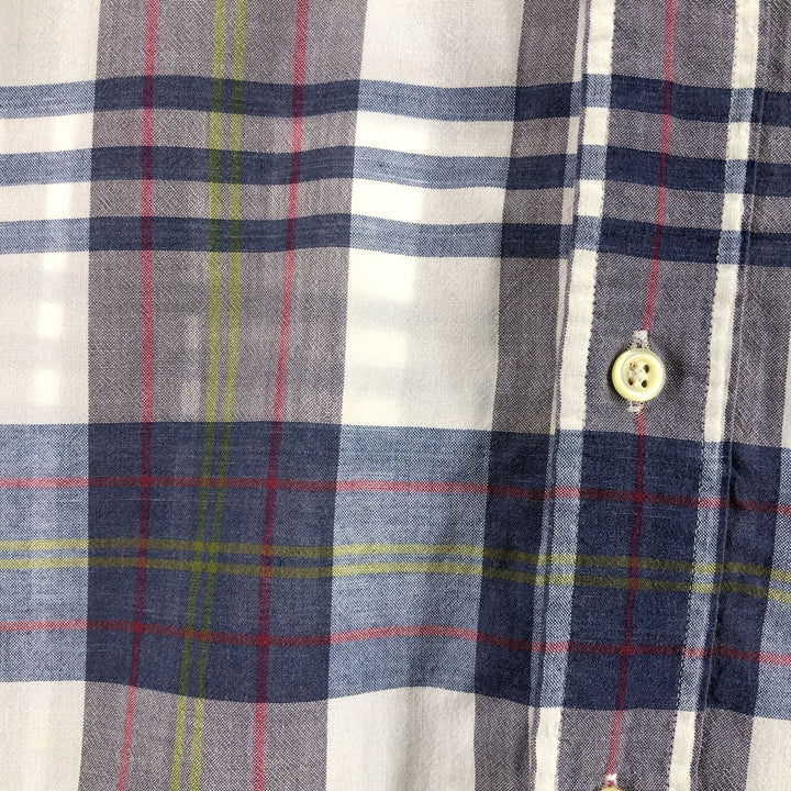 Ralph Lauren BLAKE short sleeve button down check shirt, men's size L cotton gray type Vintage Second Hand