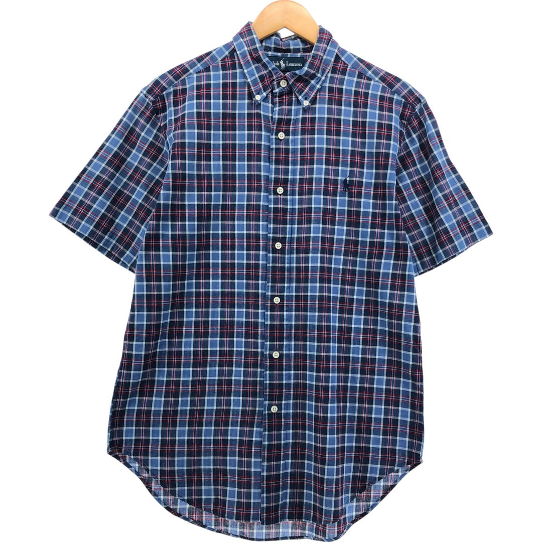 Ralph Lauren Classic Fit Short Sleeve Button Down Check Shirt Men's M cotton multicolor Vintage Second Hand