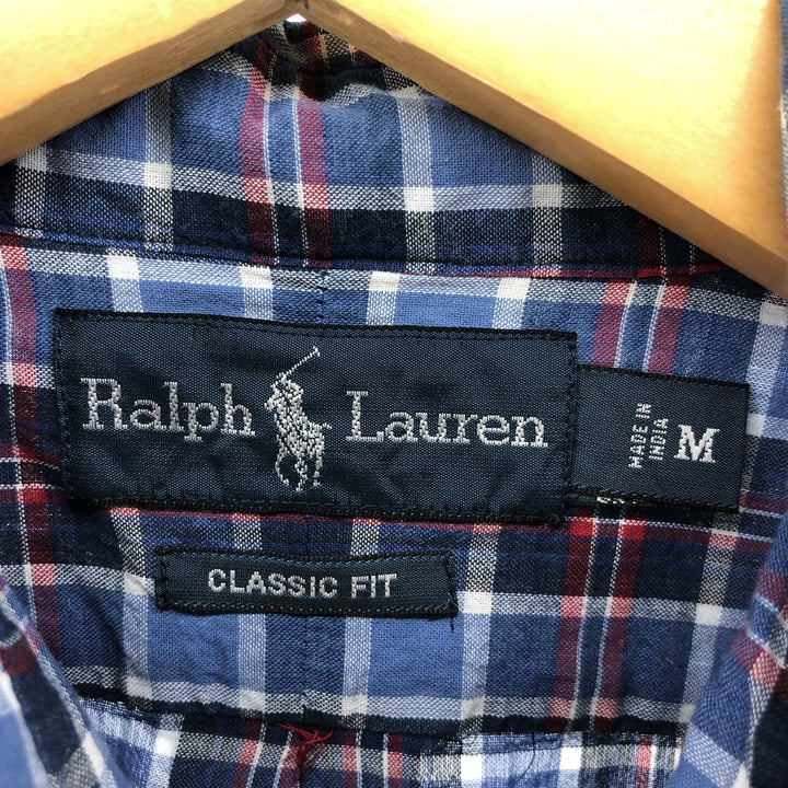Ralph Lauren Classic Fit Short Sleeve Button Down Check Shirt Men's M cotton multicolor Vintage Second Hand