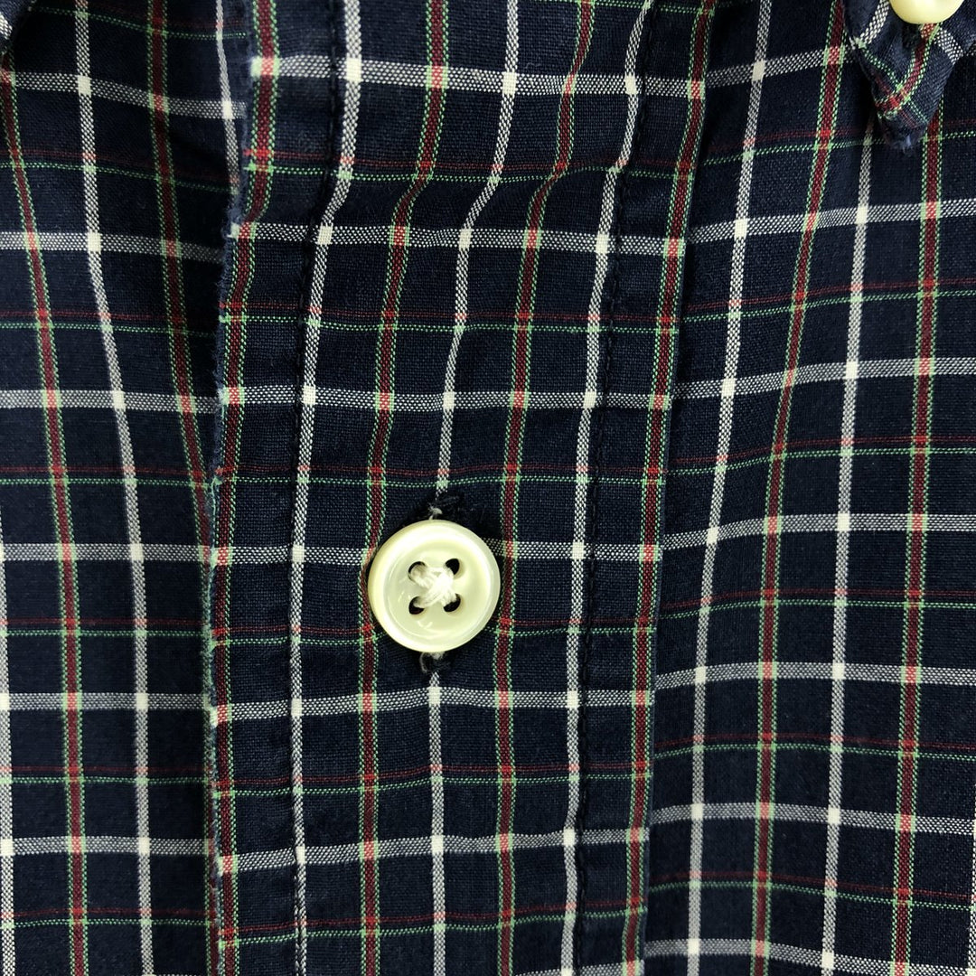 Ralph Lauren BLAKE long sleeve button down check shirt, men's XL size cotton navy blue type Vintage Second Hand