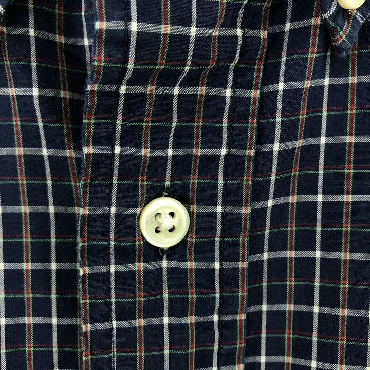 Ralph Lauren BLAKE long sleeve button down check shirt, men's XL size cotton navy blue type Vintage Second Hand