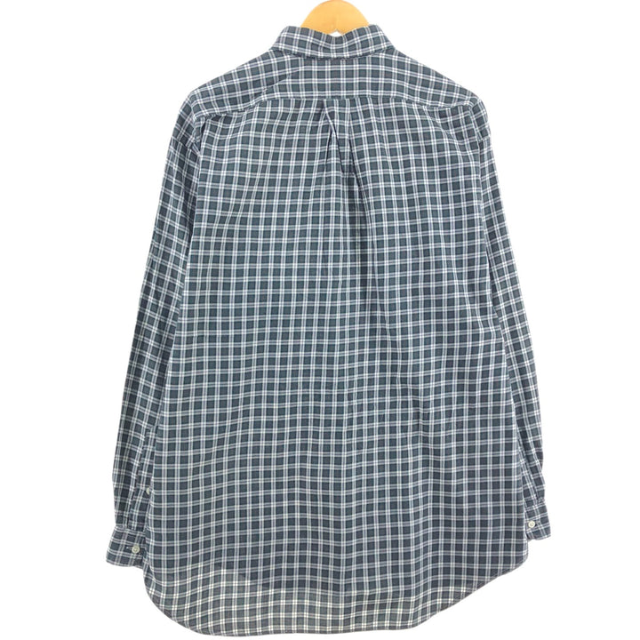 Ralph Lauren BLAKE long sleeve button down check shirt, men's size L cotton green type Vintage Second Hand