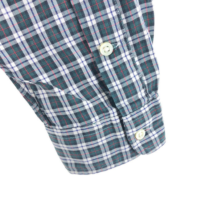 Ralph Lauren BLAKE long sleeve button down check shirt, men's size L cotton green type Vintage Second Hand