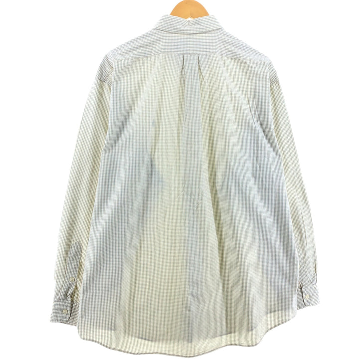 Ralph Lauren BLAKE long sleeve button down check shirt, men's XL size cotton unbleached Vintage Second Hand