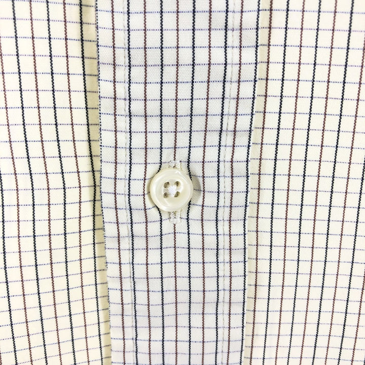 Ralph Lauren BLAKE long sleeve button down check shirt, men's XL size cotton unbleached Vintage Second Hand