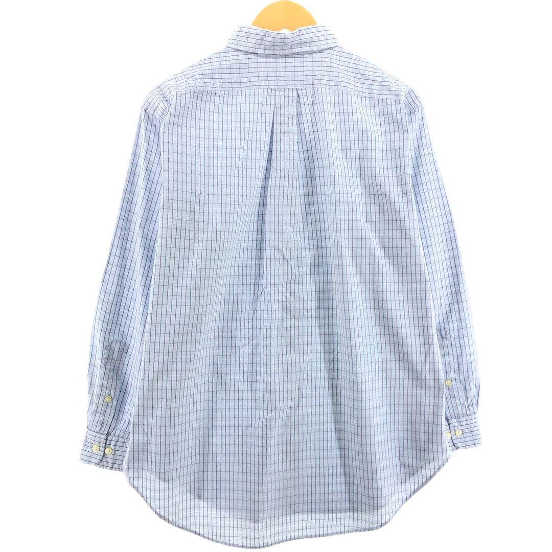 Ralph Lauren Classic Fit Long Sleeve Button Down Check Shirt, Men's Size L cotton Blue type light blue Vintage Second Hand