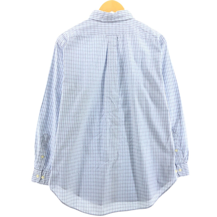 Ralph Lauren Classic Fit Long Sleeve Button Down Check Shirt, Men's Size L cotton Blue type light blue Vintage Second Hand