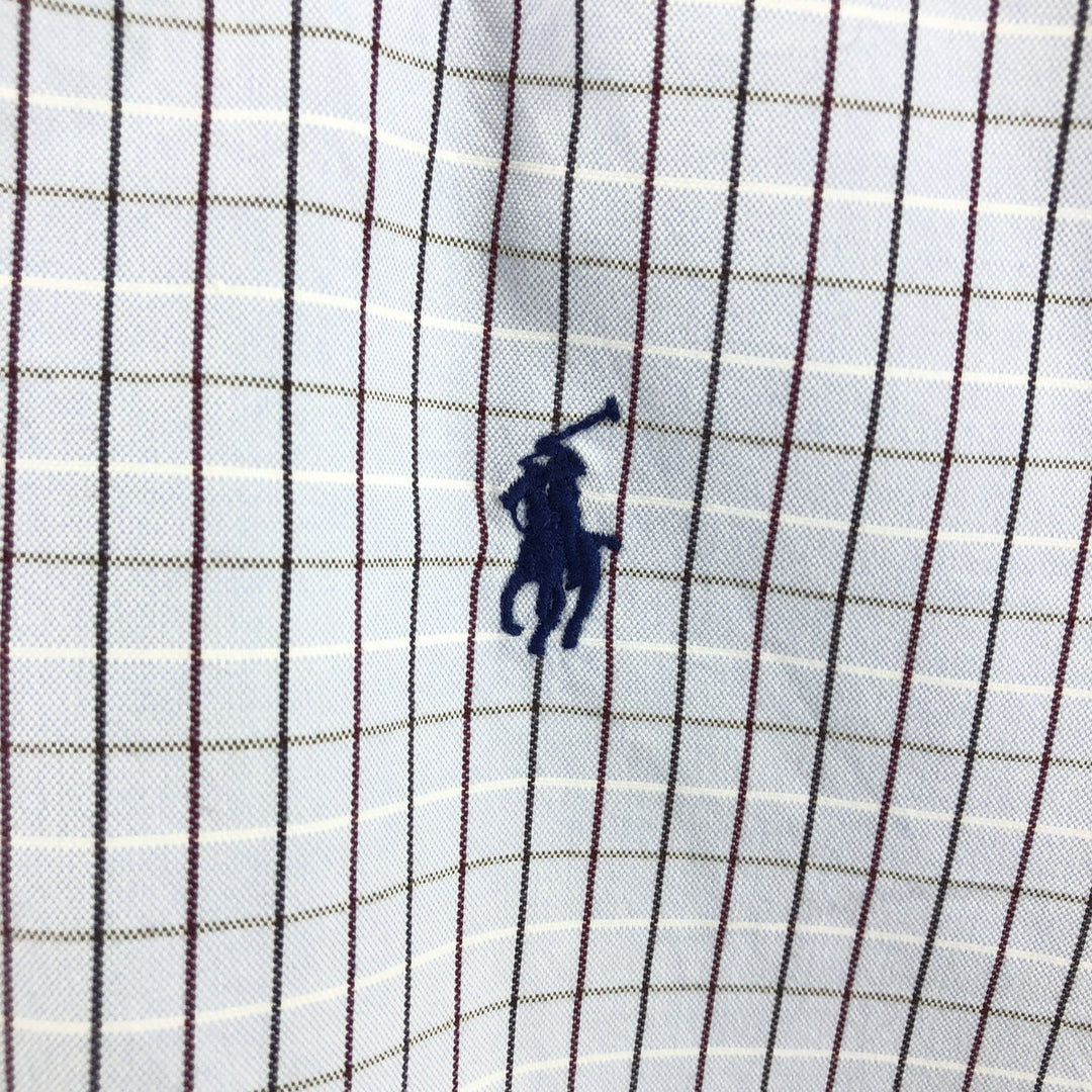 Ralph Lauren Classic Fit Long Sleeve Button Down Check Shirt, Men's Size L cotton Blue type light blue Vintage Second Hand