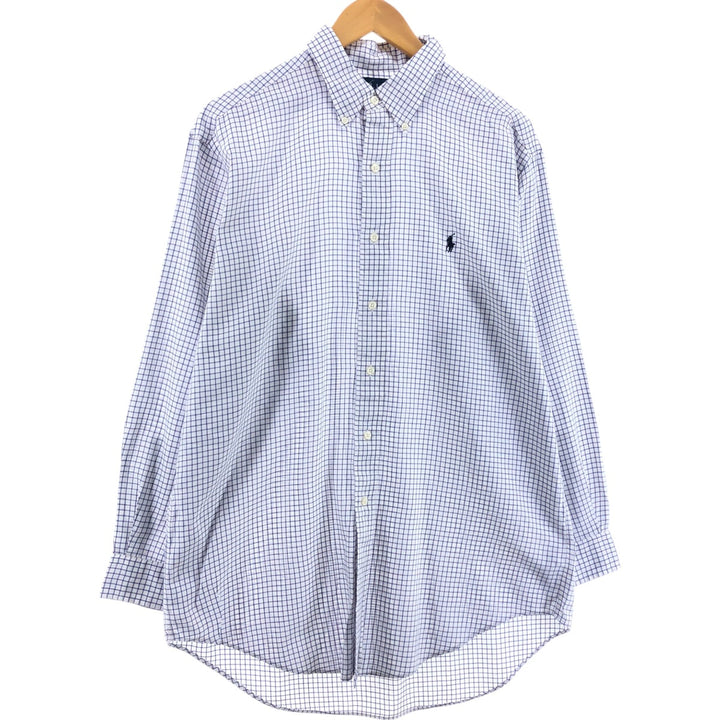 Ralph Lauren YARMOUTH Long Sleeve Button Down Check Shirt Men's XL cotton white type Vintage Second Hand