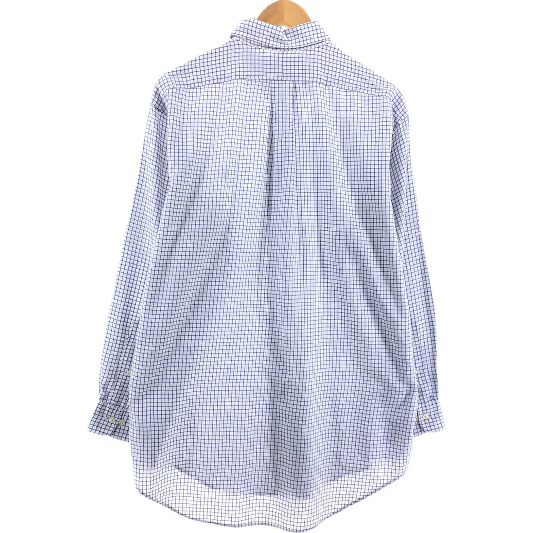Ralph Lauren YARMOUTH Long Sleeve Button Down Check Shirt Men's XL cotton white type Vintage Second Hand