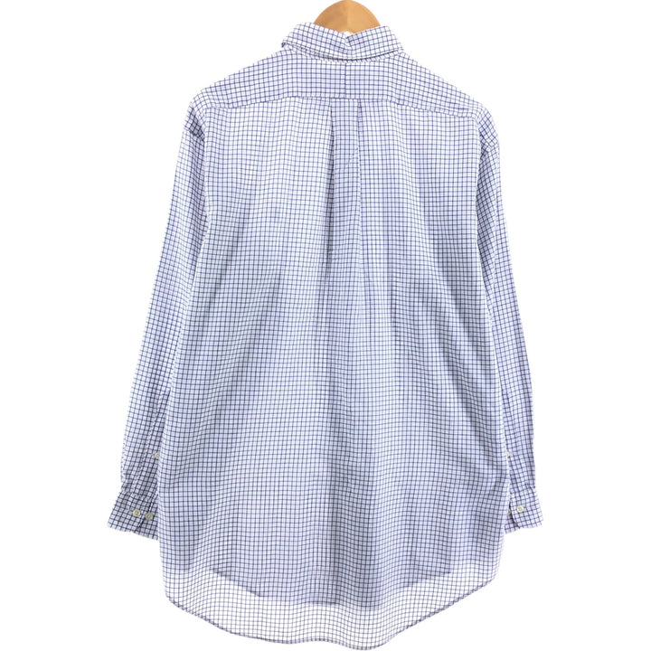 Ralph Lauren YARMOUTH Long Sleeve Button Down Check Shirt Men's XL cotton white type Vintage Second Hand