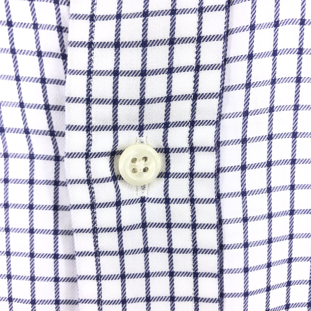 Ralph Lauren YARMOUTH Long Sleeve Button Down Check Shirt Men's XL cotton white type Vintage Second Hand